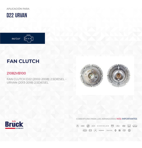 Fan Clutch Nissan Pick Up Estaquitas D22 Urvan 2.5 Lt Diesel