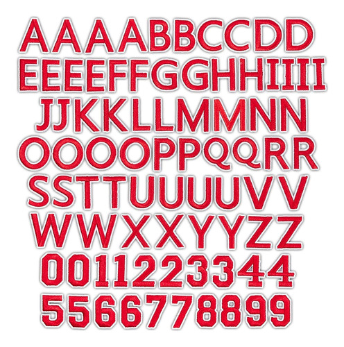 Parche Para Planchar Letra Numero Rojo Alfabeto Aplique 1 