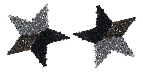 Aplique Estrella Combinada Strass Piedras Termoadhesivo X2 