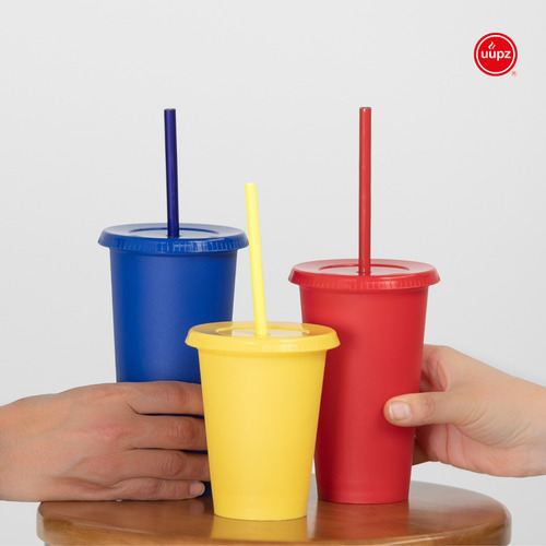 10 Vasos Reusables Tipo Star 20 Oz Con Tapa Plana Color Blanco