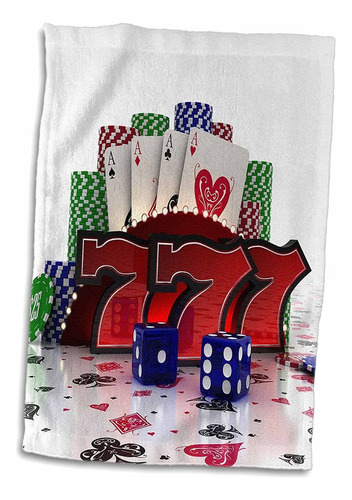 Concepto De Casino 3d Rose Con Cartas De Póquer, Ficha...