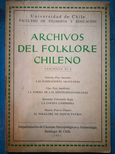 Archivos De Folklore Chileno. Fascículo 9 - Yolando Pino Saa (Usado)