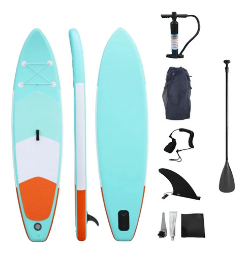 Tabla Stand Up Paddle Surf 3mts Celeste Y Naranja Febo