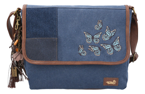 Cartera Textil Mujer Butterfly Cross Azul Rockford