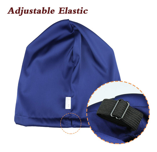 Alnorm Gorro De Dormir De Satén De Seda Ajustable, Borde Sat