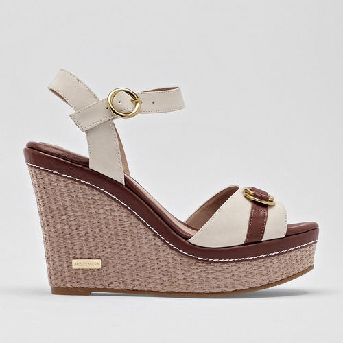Sandalias Plataforma Mujer Moramora Latte Cafe 125-498