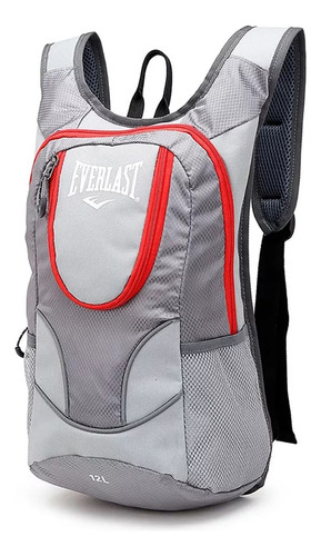 Mochila Everlast Trekking Running Ciclismo Hidratadora Color Gris/rojo