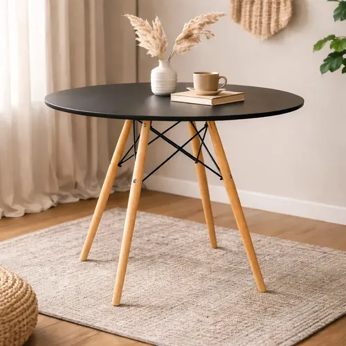 Merlink Mesa Jantar Redonda Charles Eames Eiffel Merlink 90cm Cor Pre