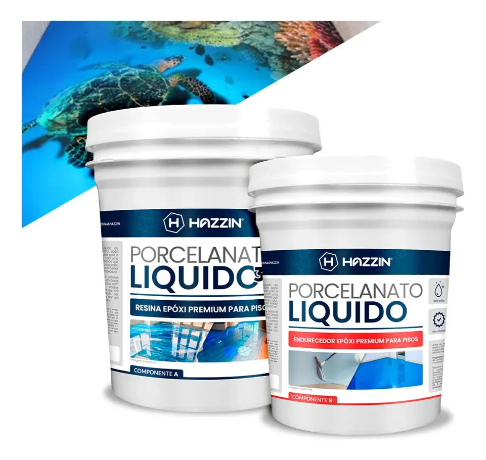 Resina Epóxi Porcelanato Líquido Incolor Piso Hazzin - 10kg