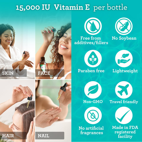 Aceite De Vitamina E Gurunanda 60 Ml 15.000 Ui Con Aceite De