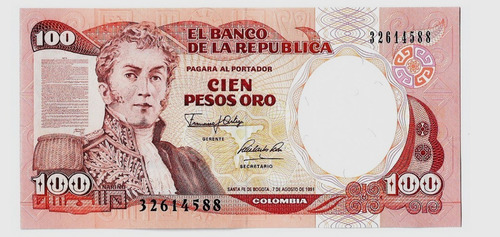 Fk Billete Colombia 100 Pesos Oro 1991 P-426a Sin Circular