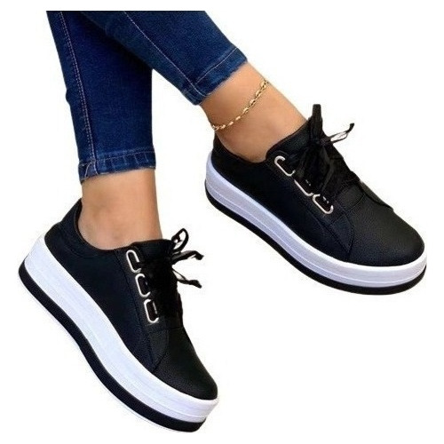 Zapatos Casuales Con Plataforma Y Punta Redonda For Mujer