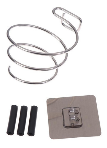 Imagen 3 de 9 de Soporte Adhesivo Espiral De Acero Inox Para Secador De Pelo