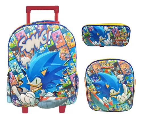comprar Kit De Mochila Lonchera Y Lapicera Sonic Kinder Vs3889