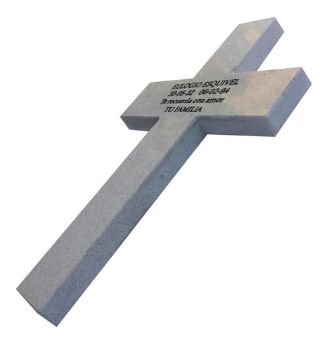 Cruz De Marmol Grabada Para Cementerio, 38x27cm.