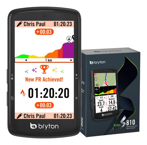 Ciclómetro Bryton Rider S810 Gps Pantalla Táctil 3.5 Pulgada Negro