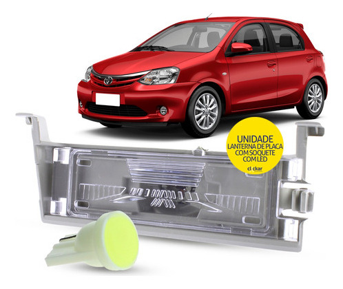 Luz De Placa + Soq Toyota Etios Hatch Sedan 2012 A 2021 Led