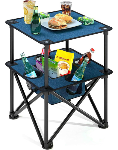 Mesa Plegable De Campamento Cuadrada Ligera Con Soportes
