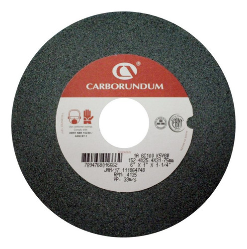 Rebolo Carborundum Widea 6x1 Gr100 69083165844