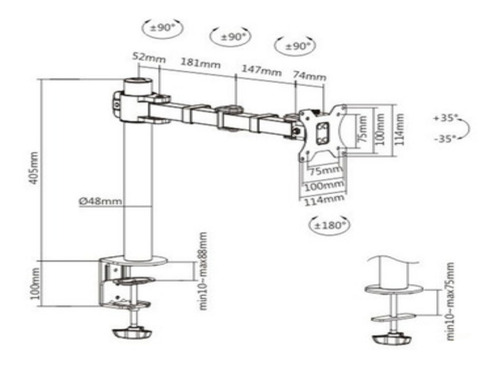 Imagen 1 de 2 de Soporte IOFI SP-MON1 de mesa para TV/Monitor de 13" a 27" negro
