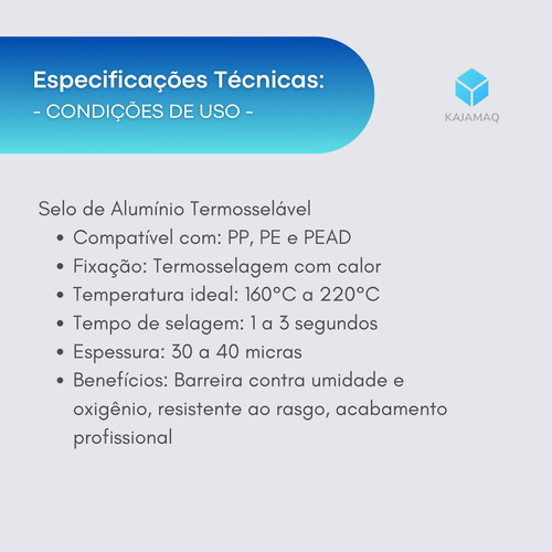 100 Selos Laminado De Aluminío Lacre Seguro Indução 37mm
