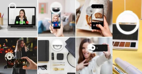Aro De Luz Led P Celular Recargable Con Clip 3 Intensidades