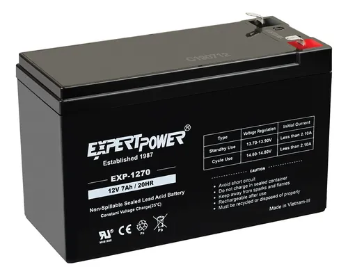 Batería De Plomo Sellada Recargable Expertpower 12v 7ah