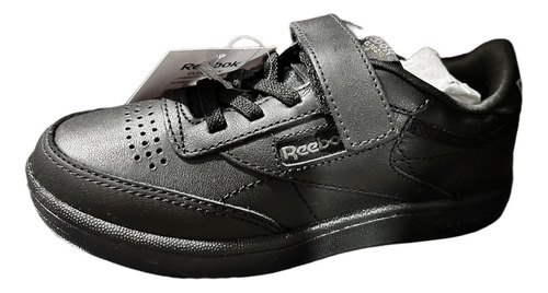 Zapatillas Reebok Club C 85 Con Velcro Negras Niños
