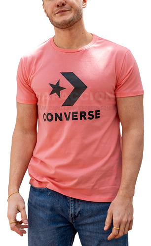 Remera Converse Nova Tee Rosa Negro Hombre