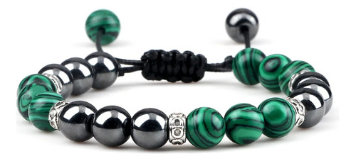 Pulsera Hombre Mujer Cuentas De Piedras Naturales Regulable