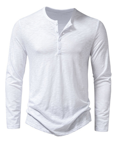 Camisa Con Cuello De Algodón, Camisa Casual De Manga Larga