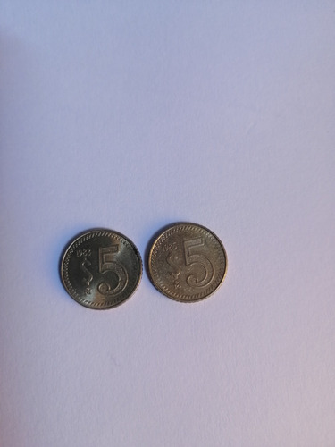 Monedas De $5 Mexicanos Antiguas 1985, 1988.