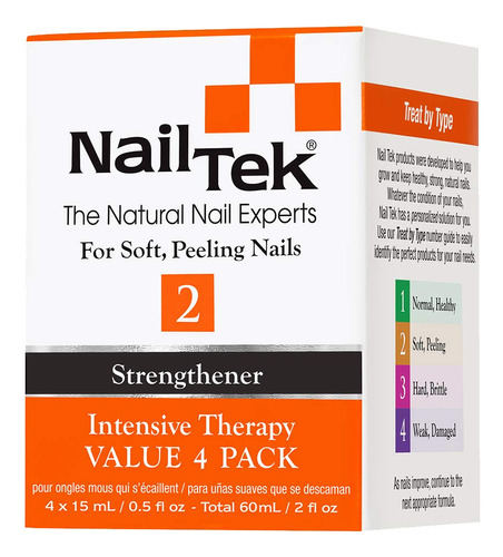 Nail Tek - Sistema De Manicura Tipo 2 Para Uas Suaves Y Desc