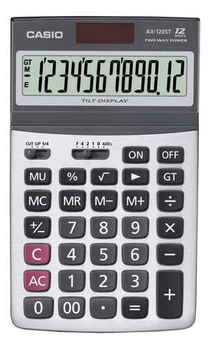 Calculadora Casio AX-120st (12 dígitos), color gris