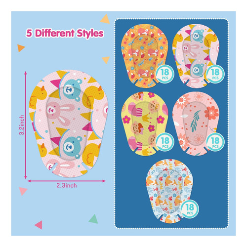 Andicage 90pcs Patches Adhesivos Para El Ojo Para Niños De