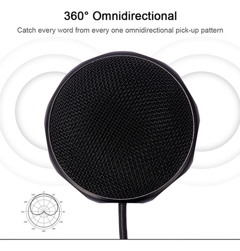 Micrófono De Conferencia Usb 360° Omnidireccional Para Video