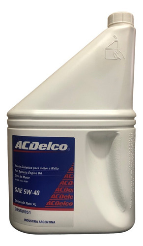 Aceite 100% Sintetico Acdelco 5w40 Chevrolet