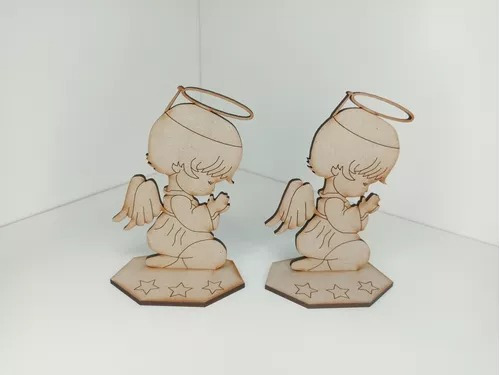 15 Angelitos Orando Mdf Decoración , Bautizo, Comunión