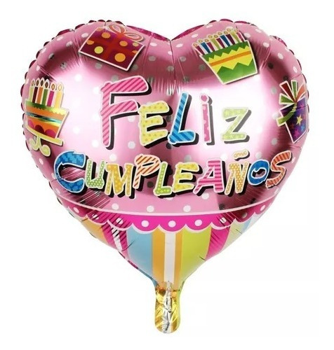 Globos Foil -18 (feliz Cumpleanos Pink Heart)