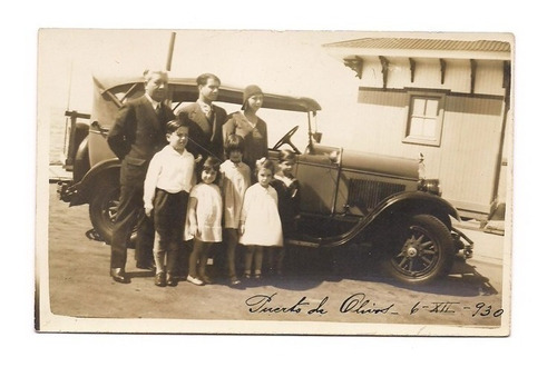 Foto Postal Antigua Puerto De Olivos 1930 Auto Familia 02 B3