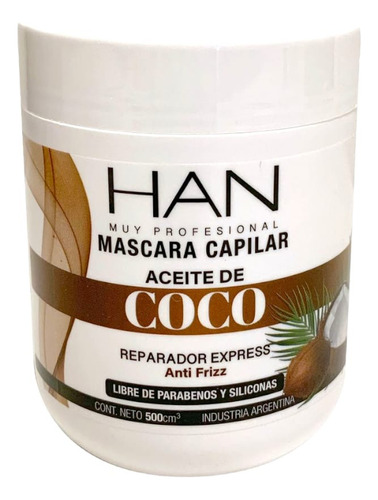 Máscara Capilar Han Con Aceite De Coco Hidro-nutrición 500g