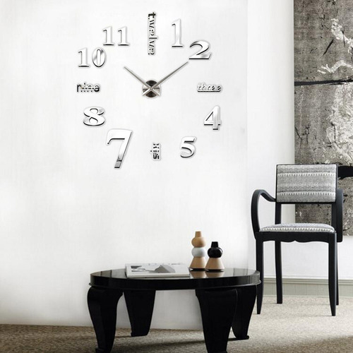 Reloj De Pared Para Bricolaje, Espejo 3d Silencioso, Pegatin