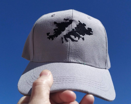 Imagen 7 de 7 de Gorra Islas Malvinas Cap Bordadas Tacticas C/copa Gris Claro