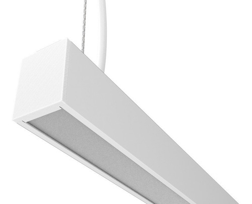 Luminária Led Integrado Pendente E Sobrepor 100cm 27w Estrutura Branco 220v