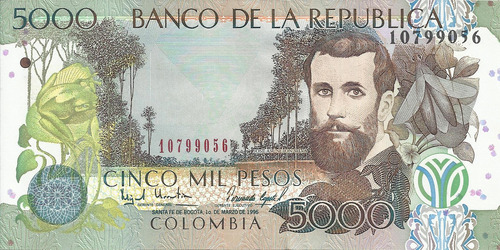 Colombia 5000 Pesos, 1  Marzo 1996