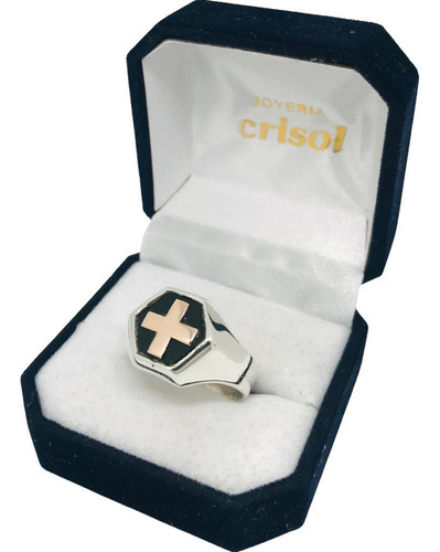 Sello De Plata C/base Ónix Y Logo De Enfermero En Oro(s128)