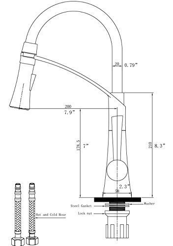 Grifo De Fregadero De Acero Inoxidable Crea Desplegable Pulv