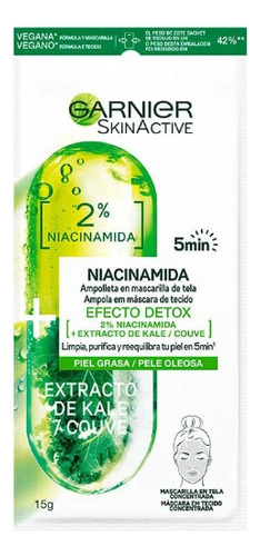 Mascarilla Facial Garnier Niacinamida Efecto Detox 5min