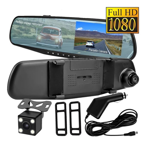 Camara Grabacion Espejo Retrovisor Para Auto Trasera Y Delantera Monitor Pantalla Lcd Alta Calidad Everest