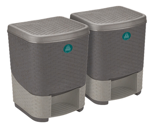 Kit 2 Botes De Basura Terragave Tipo Pedal 8l